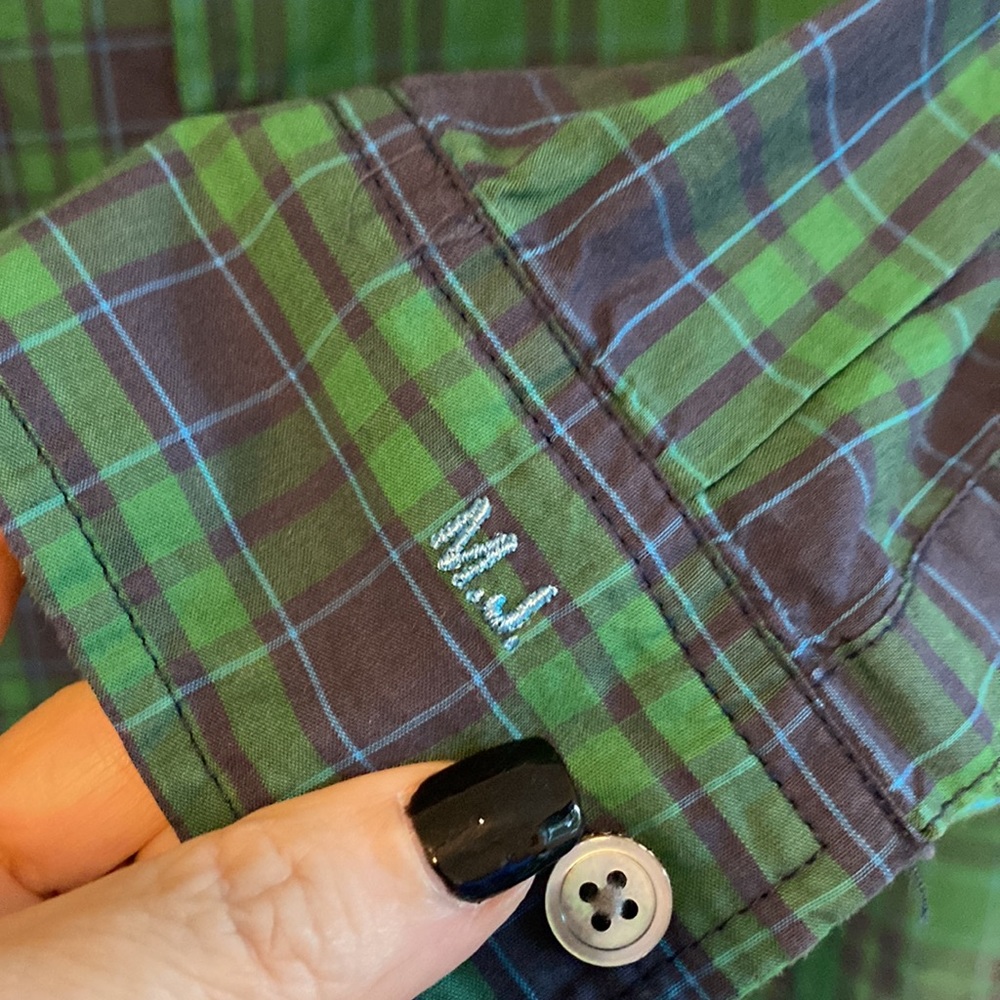 🔥HOST PICK🔥NWT Marc By Marc Jacobs Verdant Multi Plaid Button Up Shrunken Fit - Picture 3 of 9